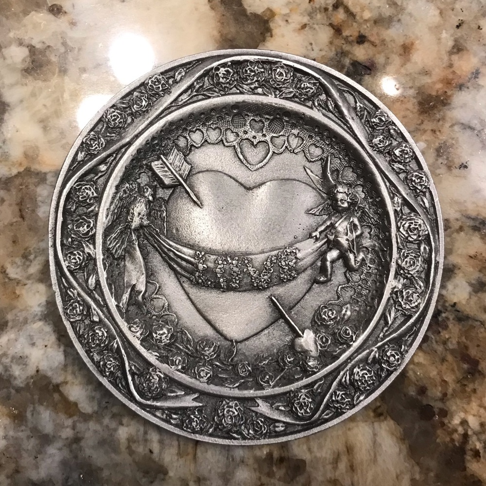 CAT Designs Valentines Mini Pewter Plate, 1986